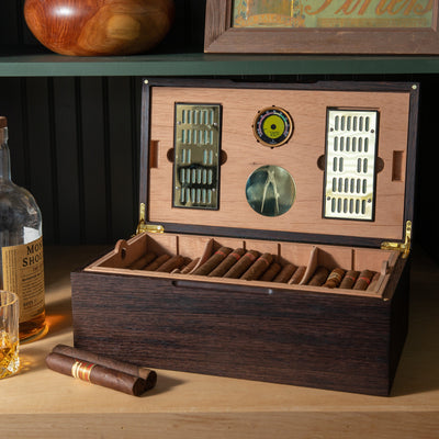 Cigar Humidor - Wenge with Spanish Cedar Lining - 80 Capacity