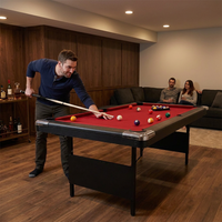 6,7 Foot Foldable Pool Table, Portable Billiards Table for Adults with Full Accessories Set, Mesa De Billar Includes 16 Balls, 2 Cue Sticks, Chalk, Rack & Brush, Game Room Table for Home — Lifestyle