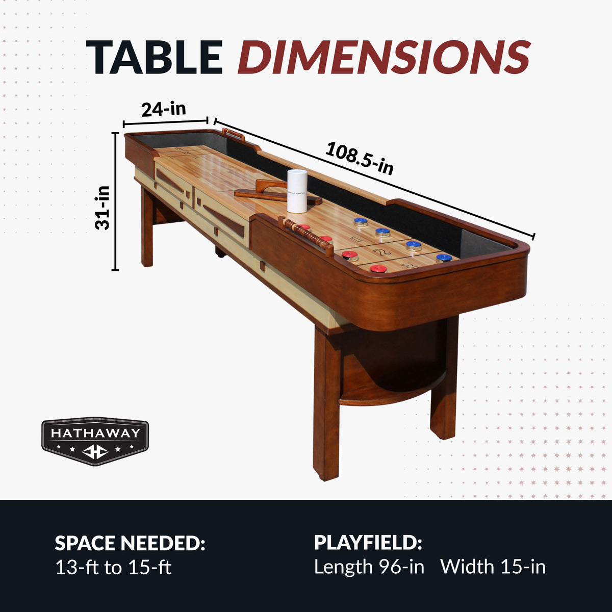Merlot 9-ft Shuffleboard Table - Walnut Finish