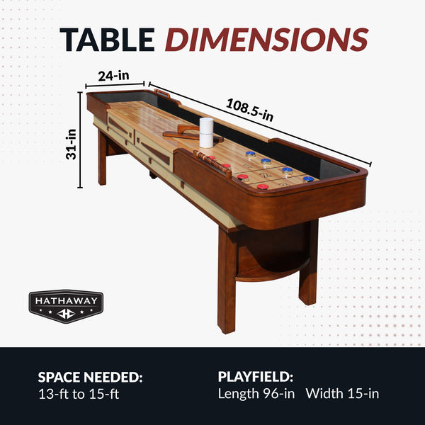 Merlot 9-ft Shuffleboard Table - Walnut Finish