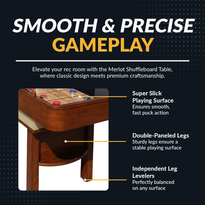 Merlot 9-ft Shuffleboard Table - Walnut Finish