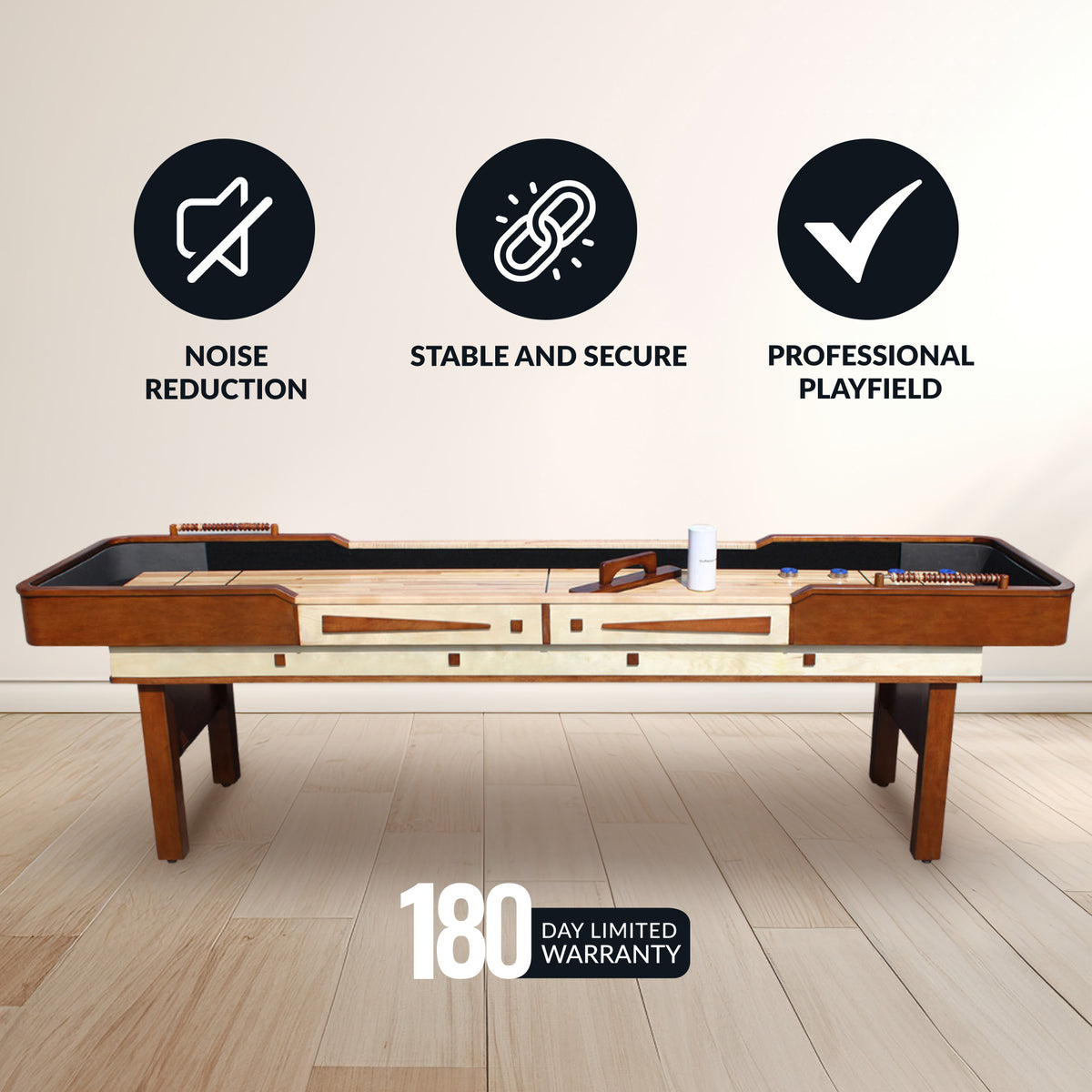 Merlot 9-ft Shuffleboard Table - Walnut Finish