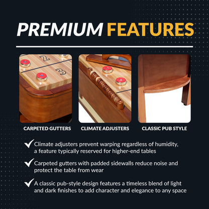 Merlot 9-ft Shuffleboard Table - Walnut Finish