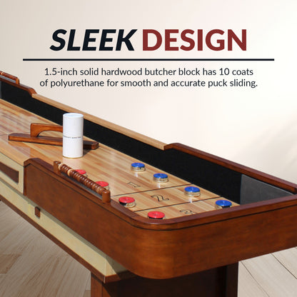 Merlot 9-ft Shuffleboard Table - Walnut Finish